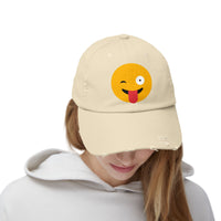 Funny Emoji Distressed Cap for Casual Wear