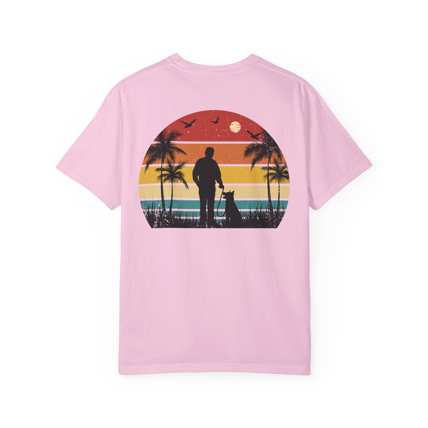 Sunset Silhouette Unisex T-Shirt, Perfect for Nature Lovers, Pet Owners, Casual Days, Summer Outings, Gift for Him or Her