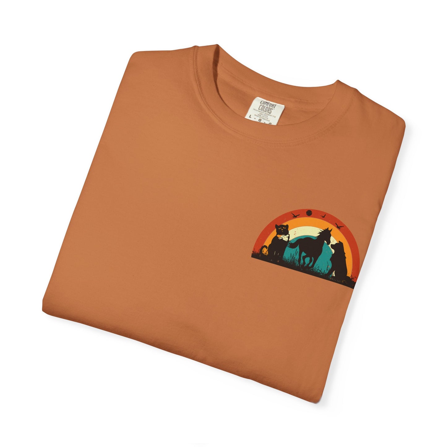 Rainbow Animal Scene Unisex T-Shirt - Nature Lover's Gift