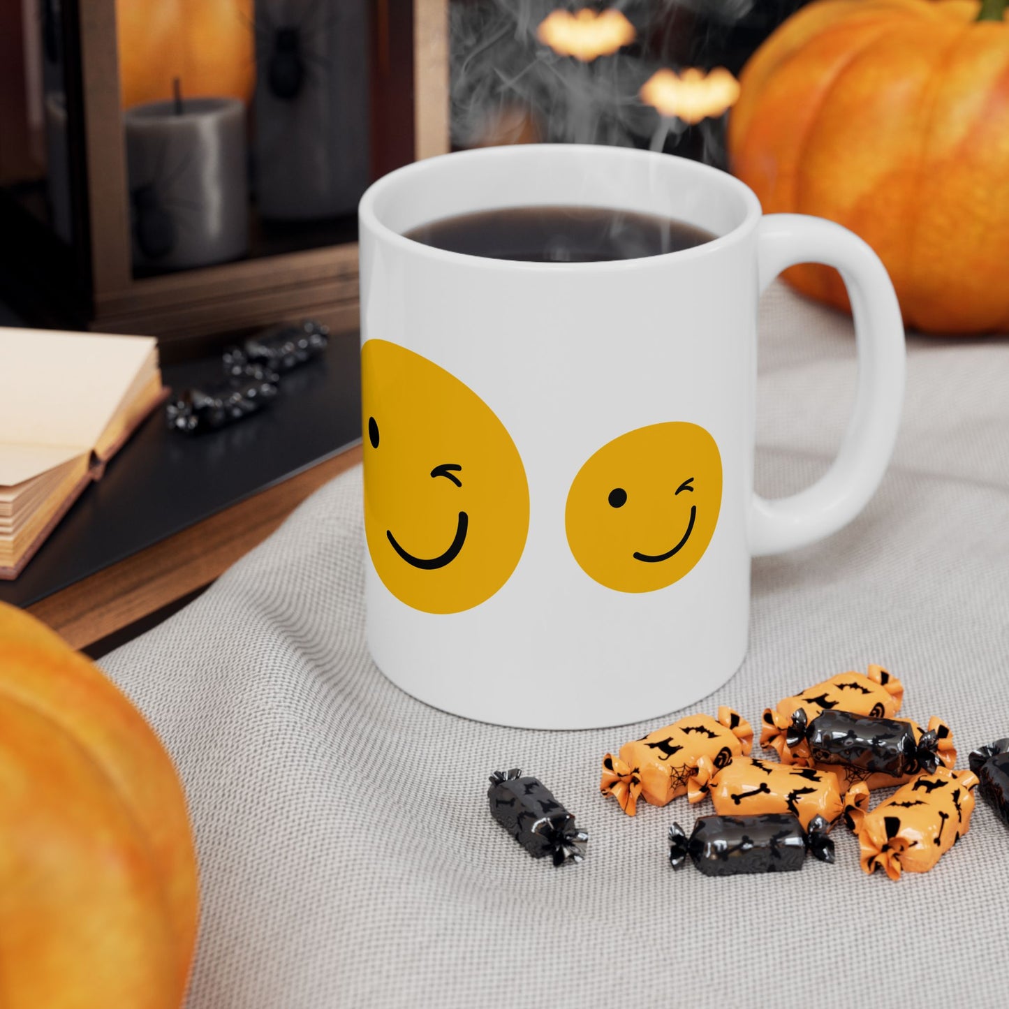 Cheerful Smiley Face Ceramic Mug - 11oz & 15oz Options