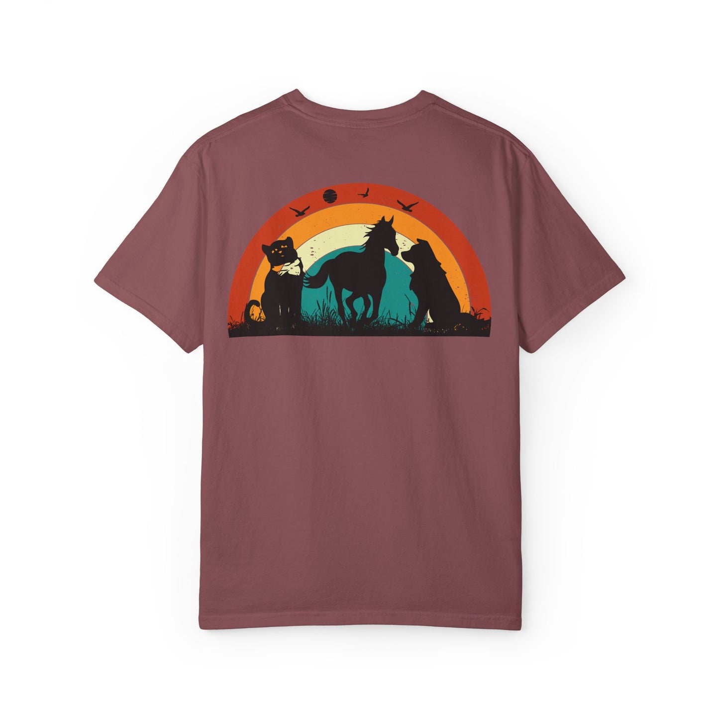 Rainbow Animal Scene Unisex T-Shirt - Nature Lover's Gift