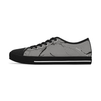 Stylish Women's Low Top Sneakers - Gray Marble Design