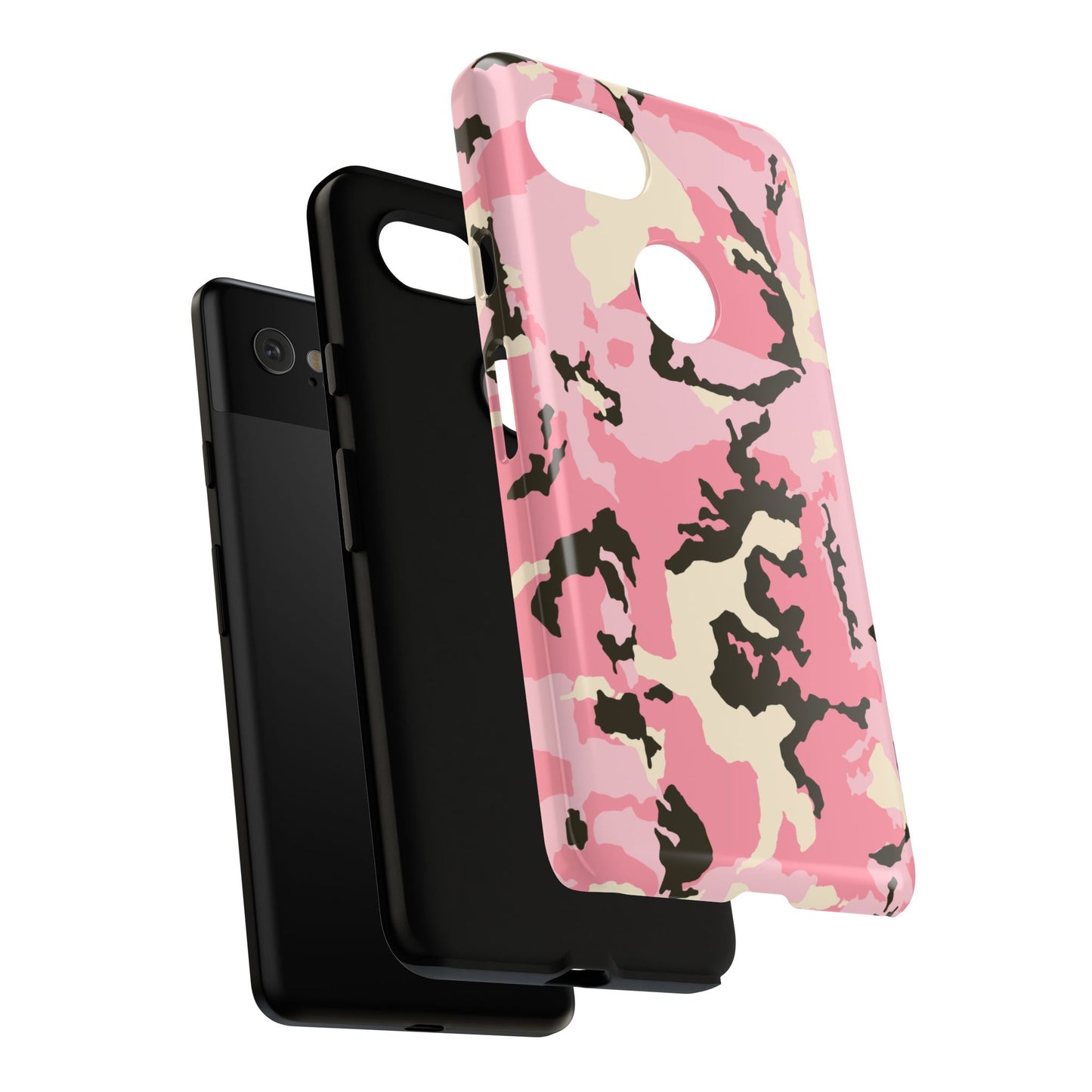 Stylish Tough Phone Case – Pink Camo Design for Bold Protection  Make a statement while keeping your phone safe with this eye-catching pink camouflage case that blends fashion with durability.