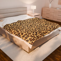Cozy Leopard Print Velveteen Blanket for Snuggling and Home Decor