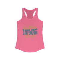 Hawaiian Beach Vibe Racerback Tank, Perfect for Summer, Beach Days, Vacation Wear, Travel Top, Surf Lovers
