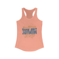 Hawaiian Beach Vibe Racerback Tank, Perfect for Summer, Beach Days, Vacation Wear, Travel Top, Surf Lovers