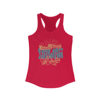 Hawaiian Beach Vibe Racerback Tank, Perfect for Summer, Beach Days, Vacation Wear, Travel Top, Surf Lovers