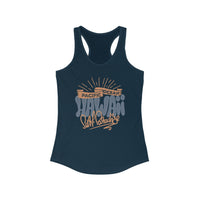 Hawaiian Beach Vibe Racerback Tank, Perfect for Summer, Beach Days, Vacation Wear, Travel Top, Surf Lovers