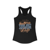Hawaiian Beach Vibe Racerback Tank, Perfect for Summer, Beach Days, Vacation Wear, Travel Top, Surf Lovers