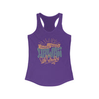 Hawaiian Beach Vibe Racerback Tank, Perfect for Summer, Beach Days, Vacation Wear, Travel Top, Surf Lovers