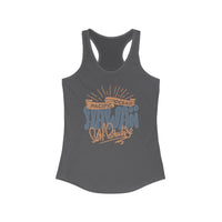 Hawaiian Beach Vibe Racerback Tank, Perfect for Summer, Beach Days, Vacation Wear, Travel Top, Surf Lovers