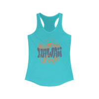 Hawaiian Beach Vibe Racerback Tank, Perfect for Summer, Beach Days, Vacation Wear, Travel Top, Surf Lovers