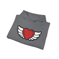 Angel Wings Heart Hoodie - Unisex Heavy Blend™ Sweatshirt for Love & Comfort