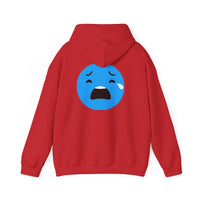 Emotional Expression Hoodie - Unisex Heavy Blend with Sad Face Design