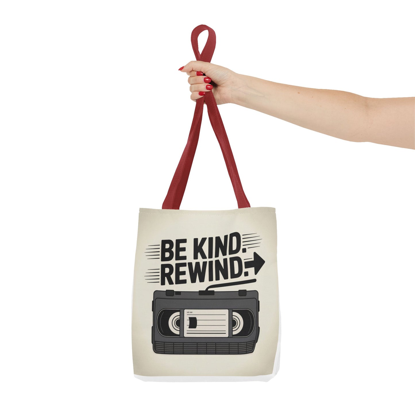 Retro Be Kind Rewind Tote Bag, Fun Eco-Friendly Tote, Gift for Movie Lovers, Shopping Bag, Beach Bag, Perfect for Everyday