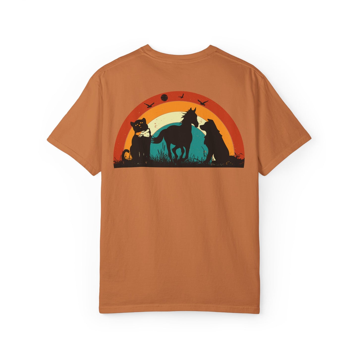 Rainbow Animal Scene Unisex T-Shirt - Nature Lover's Gift