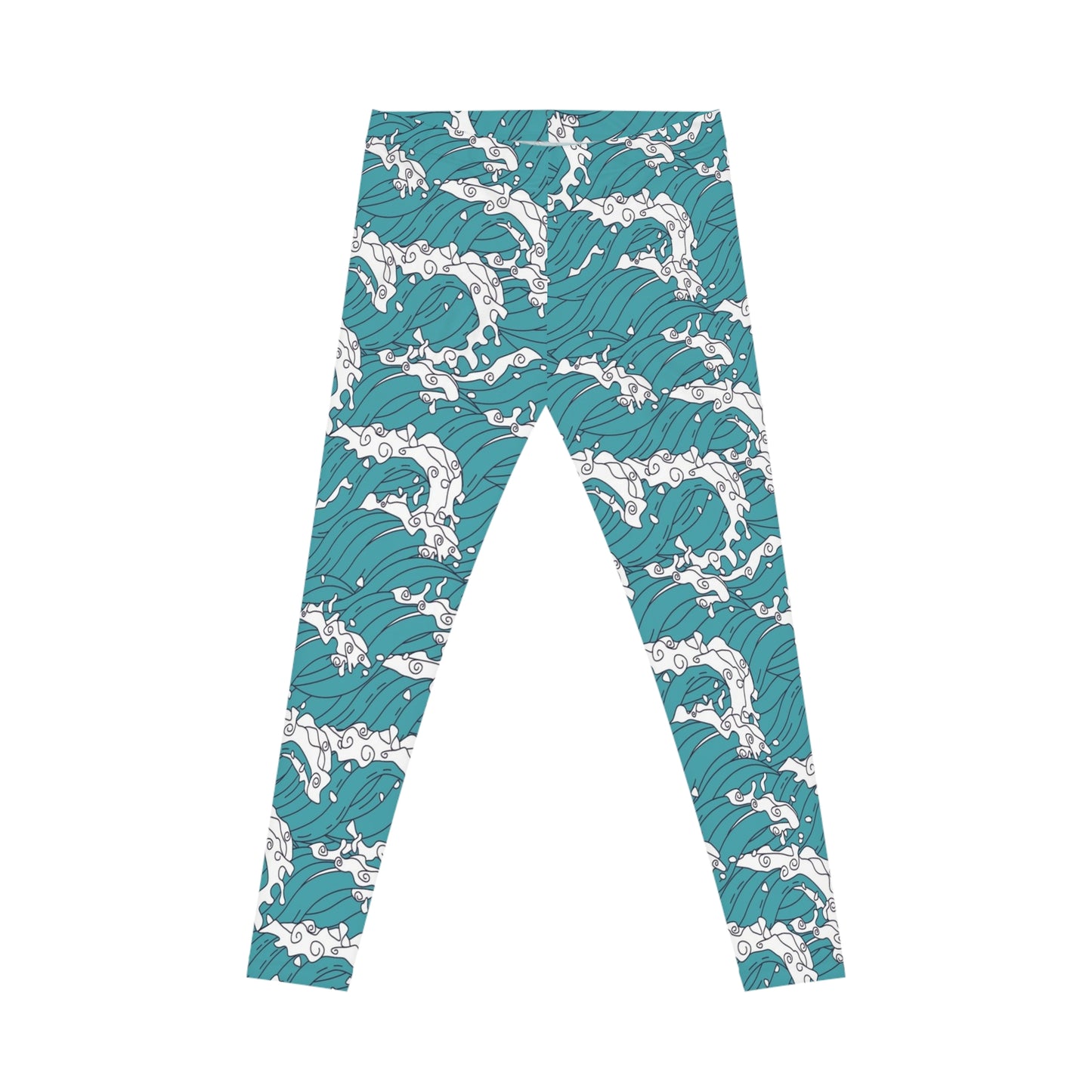 Ocean Waves Women's Casual Leggings - Stylish and Comfy Activewear for Yoga & Daily Wear
