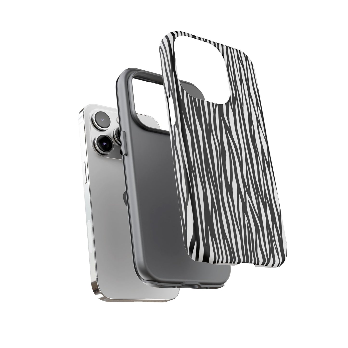 Tough Cases: Stylish Black and White Zebra Print Phone Case