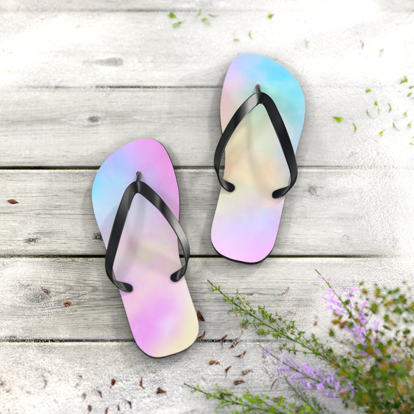 Pastel Tie-Dye Flip Flops – Perfect for Summer Beach Days & Festivals