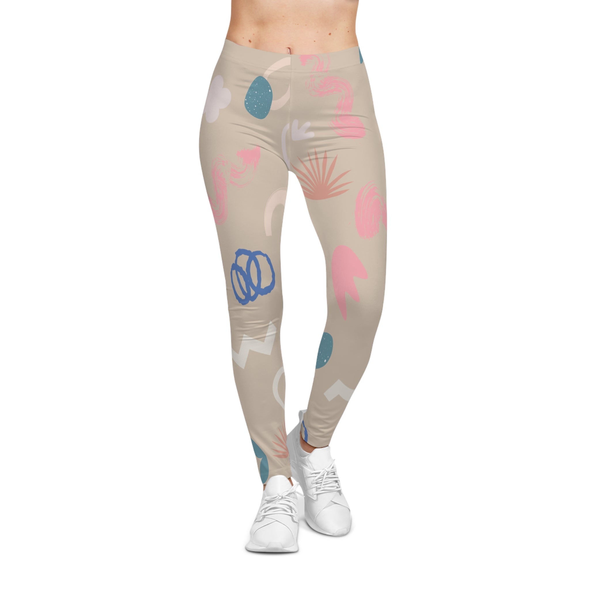 Trendy Women Casual Leggings with Abstract Fun Patterns