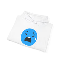 Emotional Expression Hoodie - Unisex Heavy Blend with Sad Face Design