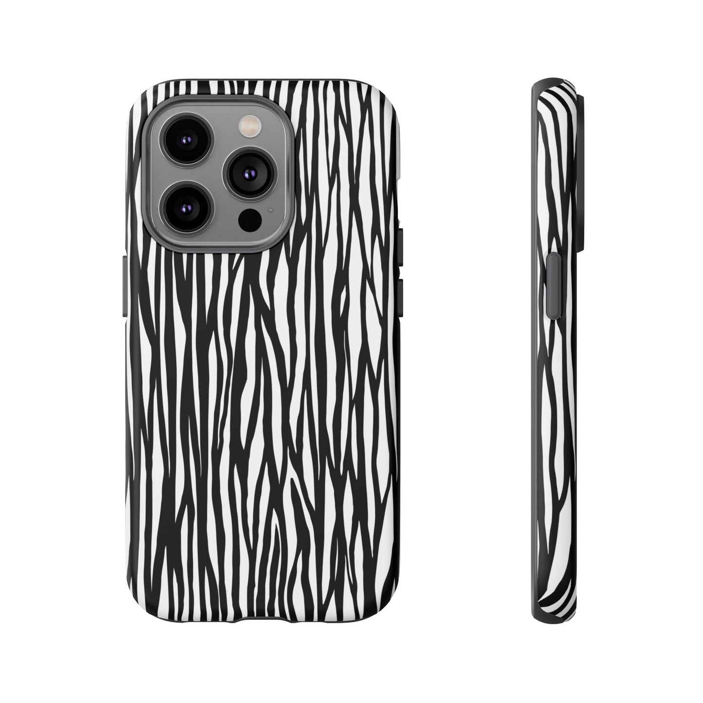 Tough Cases: Stylish Black and White Zebra Print Phone Case