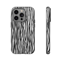 Tough Cases: Stylish Black and White Zebra Print Phone Case