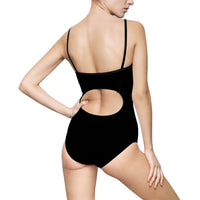 Classic Black Women's One-Piece Swimsuit with Elegant Design