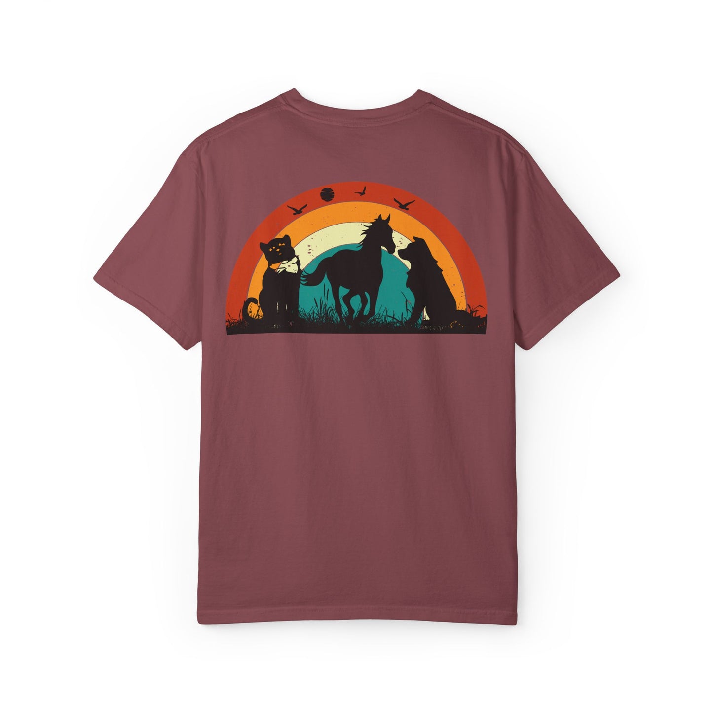 Rainbow Animal Scene Unisex T-Shirt - Nature Lover's Gift