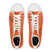 Stylish Orange Marble Women's High Top Sneakers