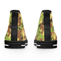 Camo Print Women's High Top Sneakers - Stylish & Trendy Footwear for Everyday Adventure