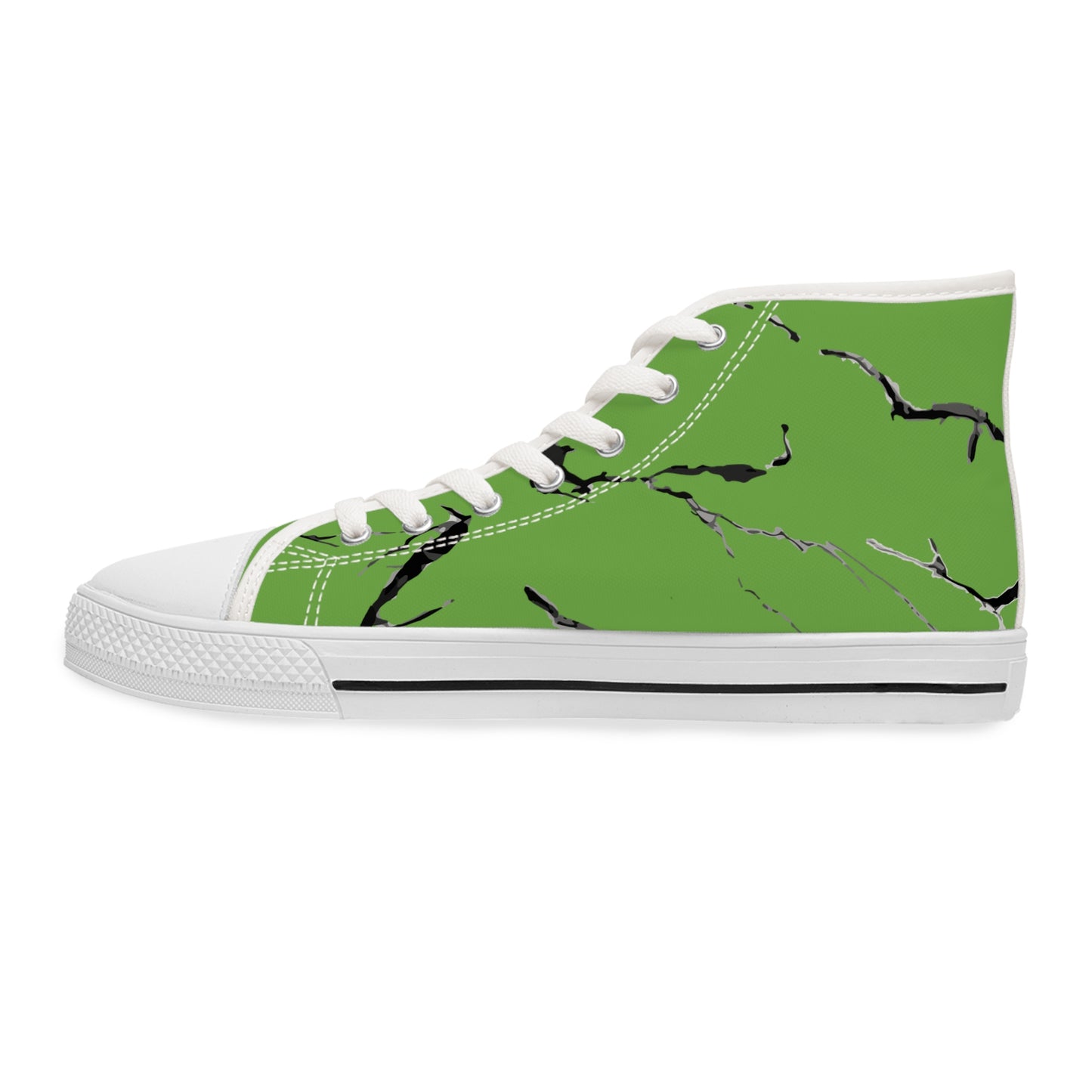 Stylish Green High Top Sneakers with Abstract Design