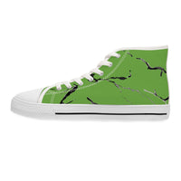 Stylish Green High Top Sneakers with Abstract Design
