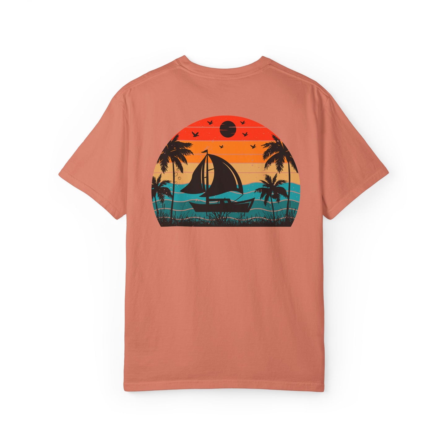 Sunset Sail Unisex Garment-Dyed T-Shirt | Beach Vibes Tee