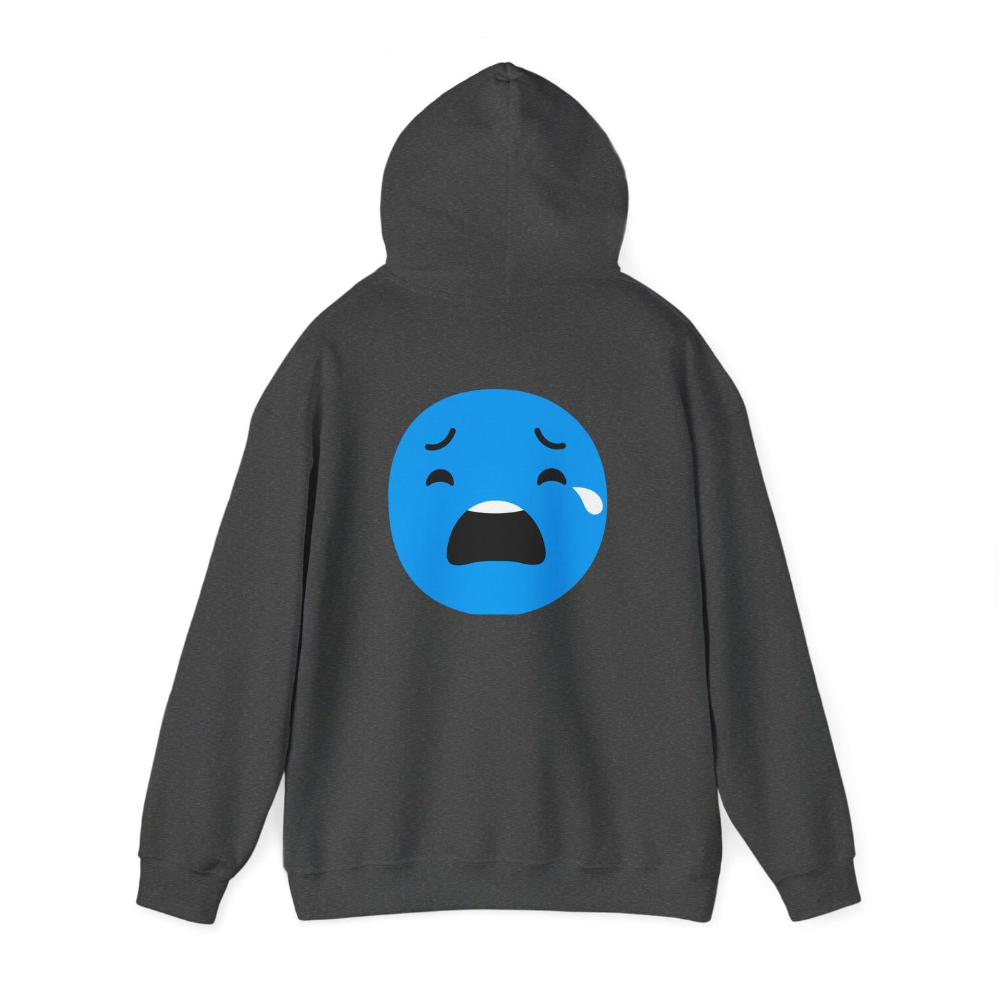 Emotional Expression Hoodie - Unisex Heavy Blend with Sad Face Design