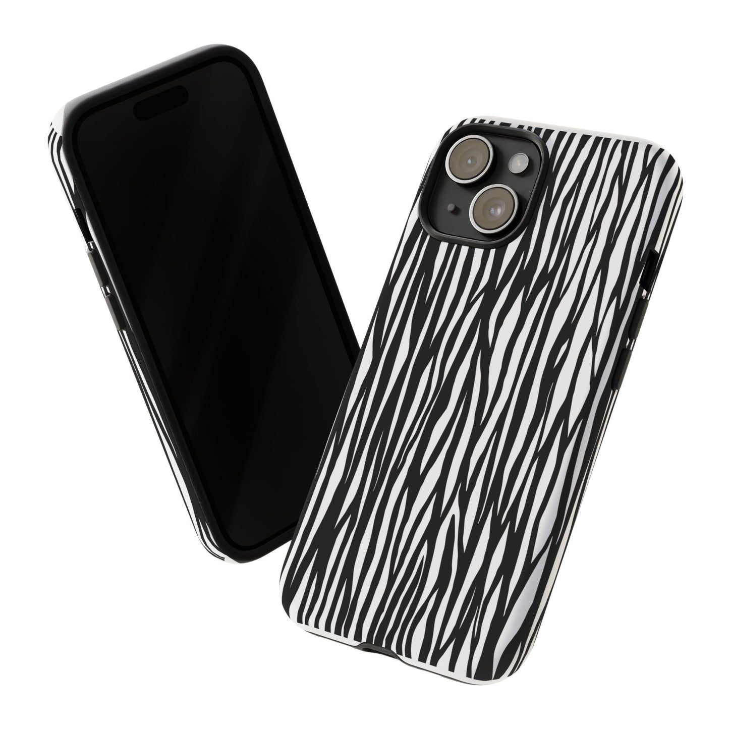 Tough Cases: Stylish Black and White Zebra Print Phone Case