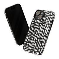 Tough Cases: Stylish Black and White Zebra Print Phone Case