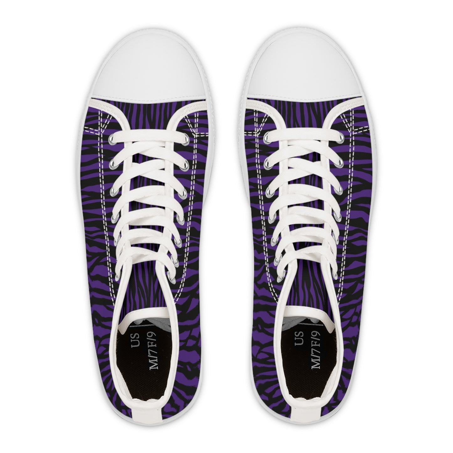 Purple Zebra Print High Top Sneakers for Women