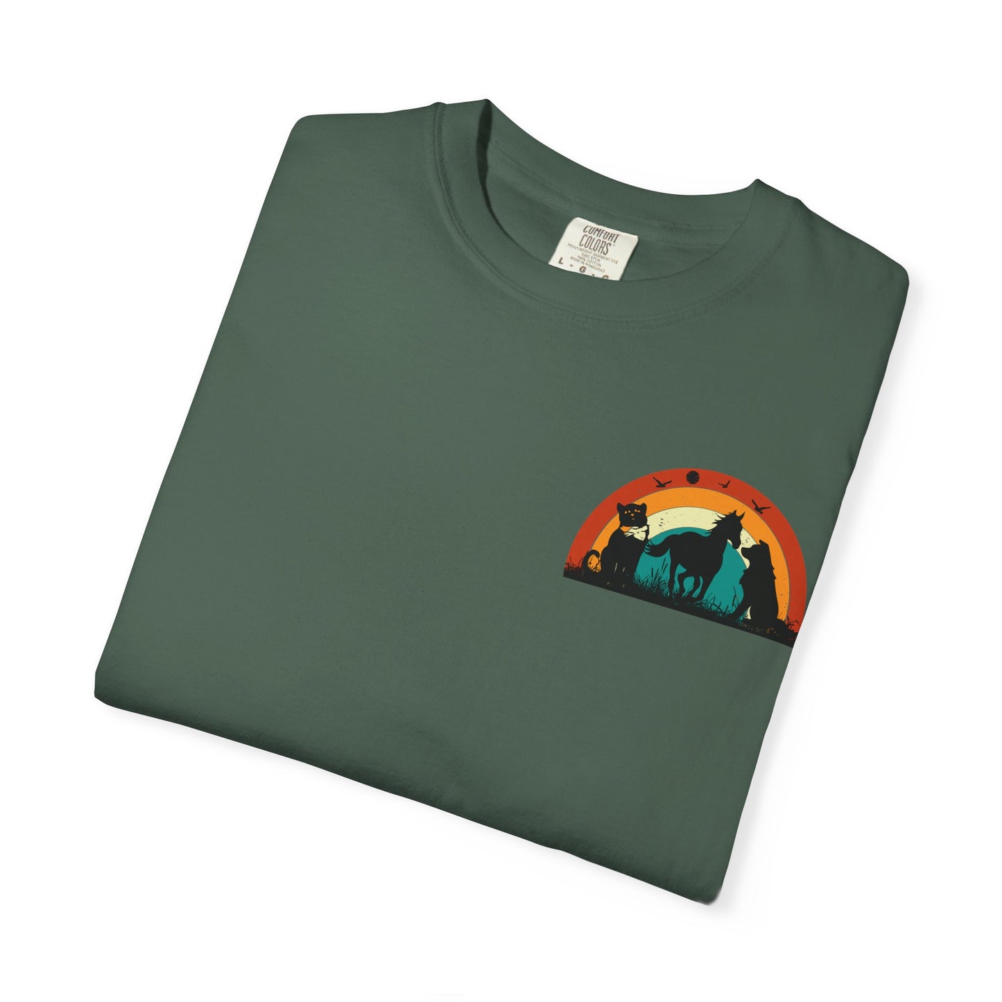 Rainbow Animal Scene Unisex T-Shirt - Nature Lover's Gift