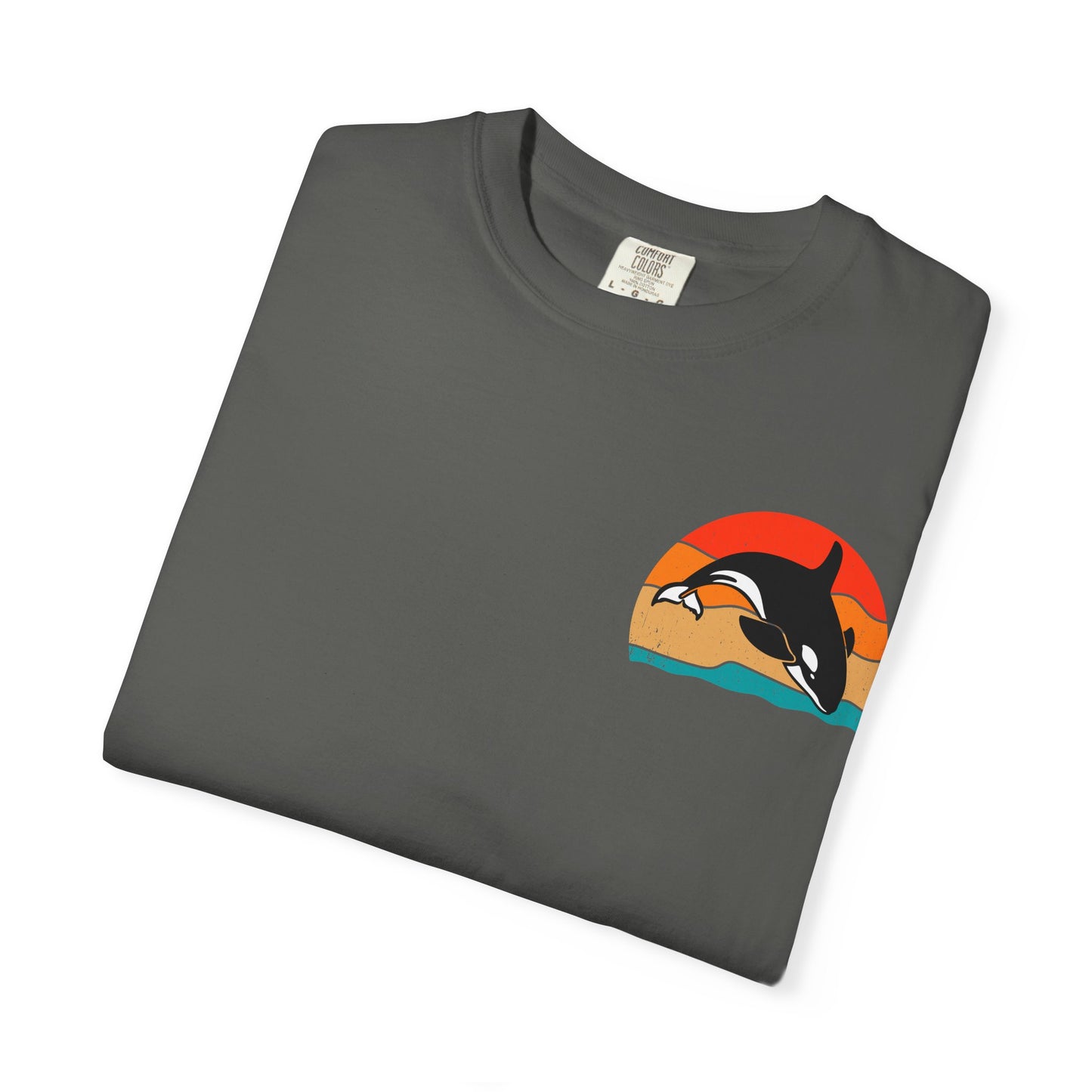 Ocean Sunset Orca Unisex T-Shirt - Relaxed, Vibrant Beach Vibes