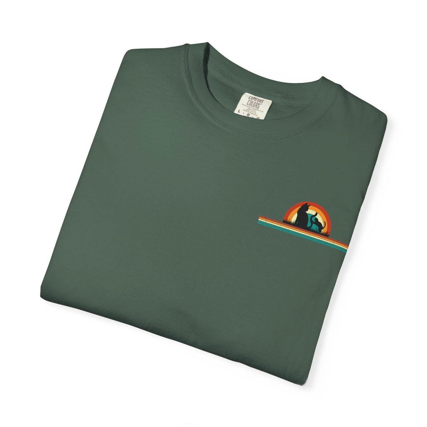 Unisex Cat & Dog Sunset Graphic T-Shirt - Casual Animal Lover Tee