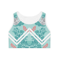 Tropical Vibes Sports Bra with Floral Design