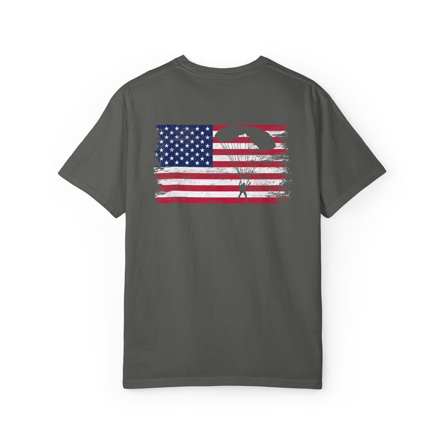 Patriotic Garment-Dyed T-Shirt - Vintage American Flag Design