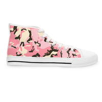Trendy Women's Pink Camo High Top Sneakers