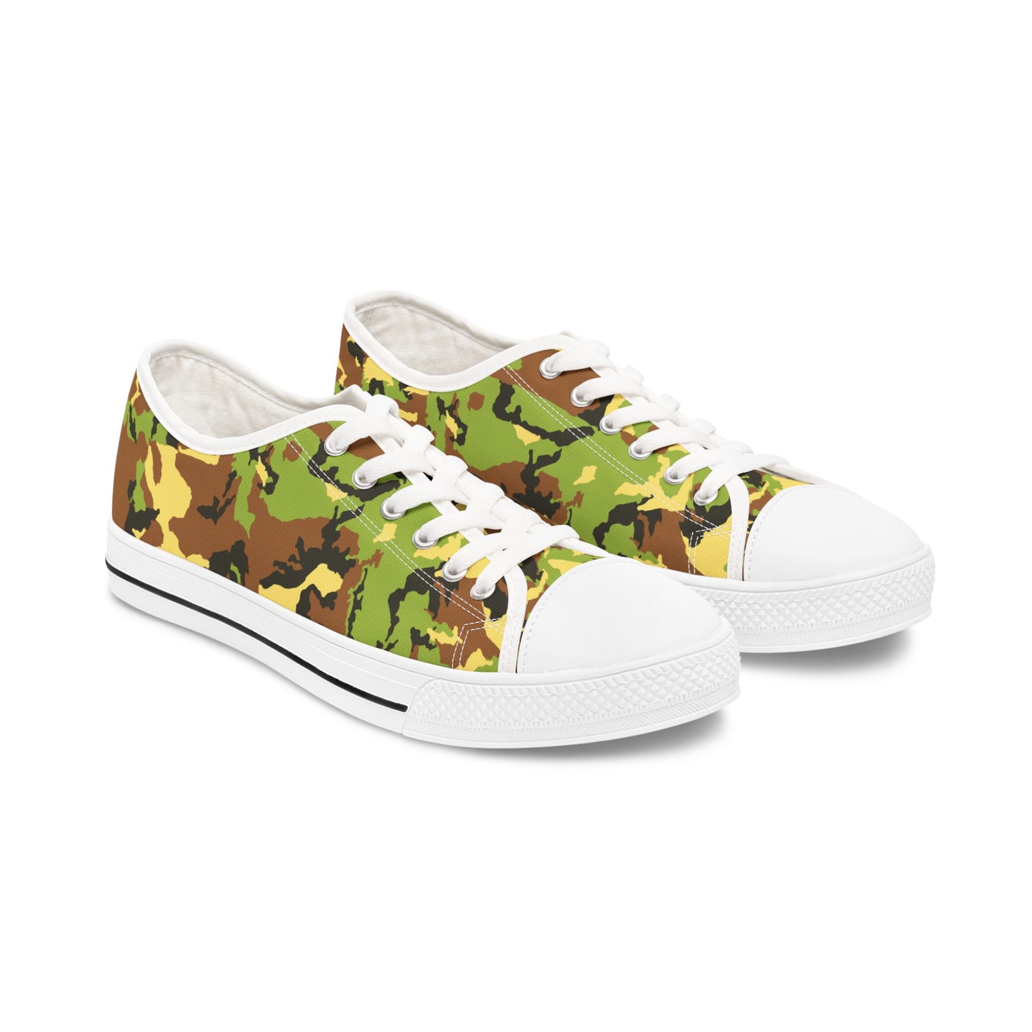 Camo Print Women's Low Top Sneakers - Comfortable & Stylish Footwear