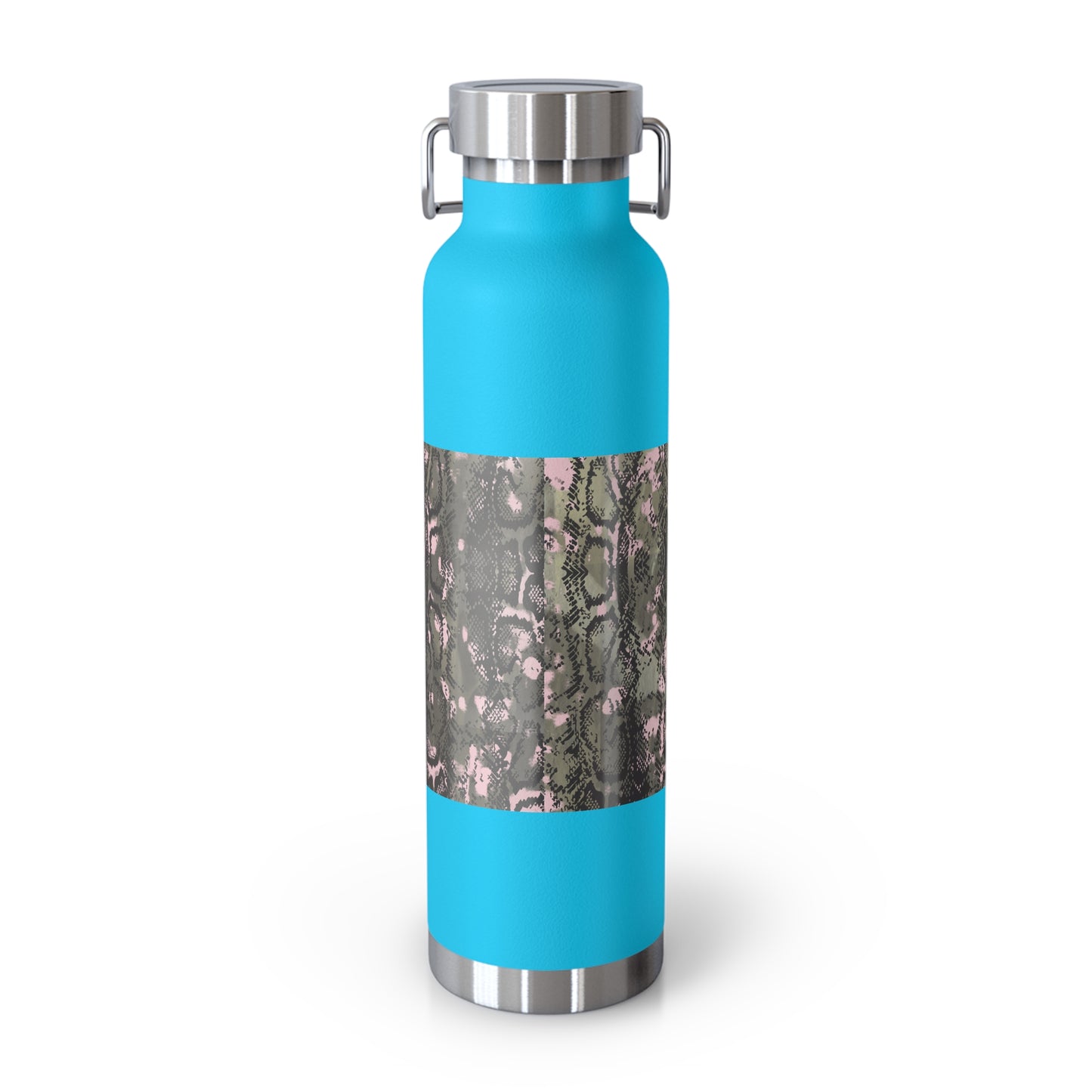 Stylish Copper Vacuum Insulated Bottle, 22oz - Trendy Snakeskin Design
