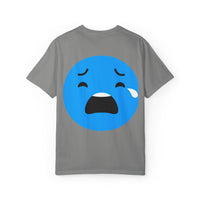 Unisex Garment-Dyed T-Shirt with Sad Emoji Design
