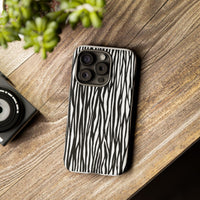 Tough Cases: Stylish Black and White Zebra Print Phone Case