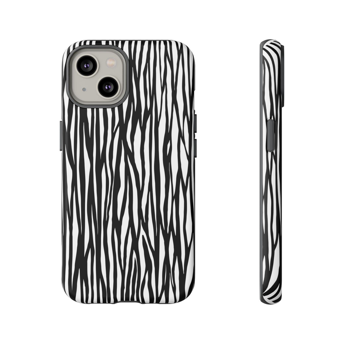 Tough Cases: Stylish Black and White Zebra Print Phone Case