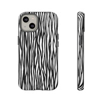 Tough Cases: Stylish Black and White Zebra Print Phone Case